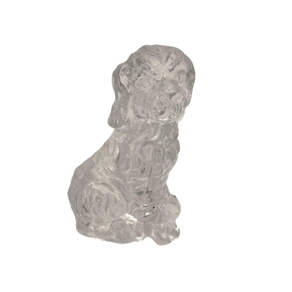 Unbranded Clear Glass Hollow Dog Figurine Paperweight 3.5" Tall Sitting - Picture 7 of 7